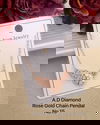 8 Designer AD Diamond Rose Gold Chain Pendant Wholesale Shop In Surat
